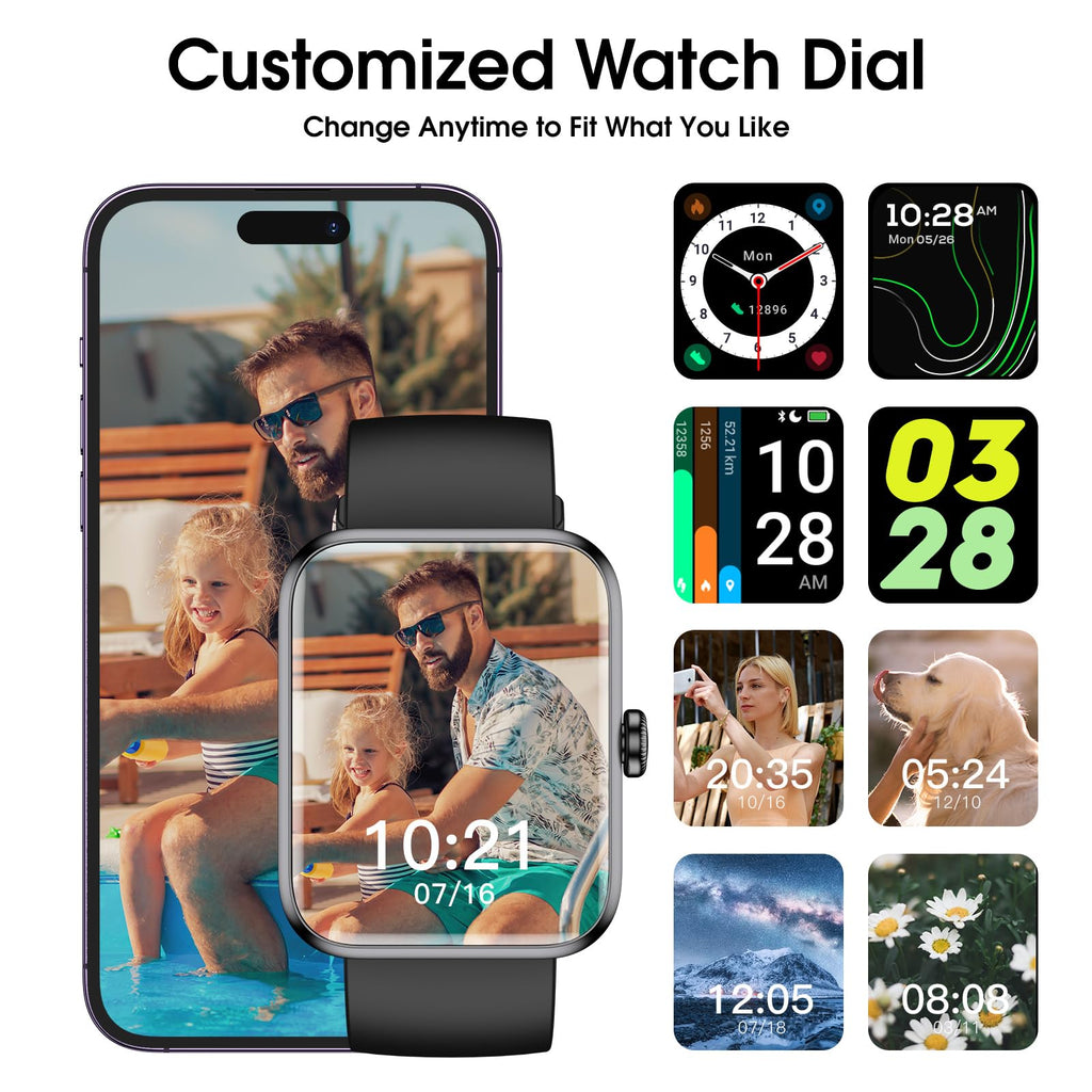 Smart Watch, Fitness Tracker with Heart Rate Monitor, Blood Oxygen, Sleep Tracker, 41mm Touchscreen Smartwatch for Android iOS Swimming Waterproof Pedometer Step Calories Tracker for Women Men