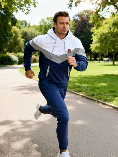 Mens Hoodie Tracksuit Set 2 Pieces Athletic Fleece Hooded Sweatsuit Casual Outfit Sweatshirt and Joggers Set