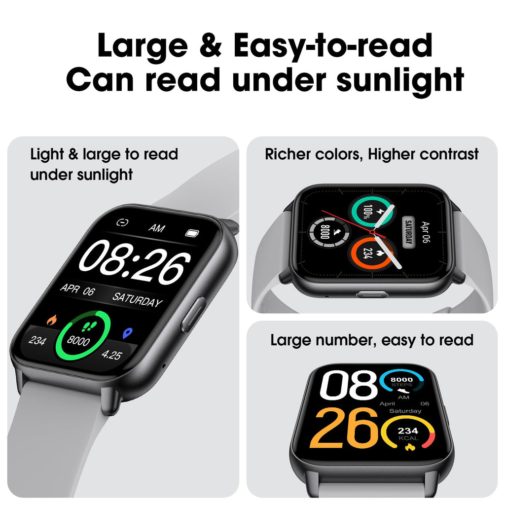 EURANS Smart Watch No App/Phone Required, Long Battery Life Fitness Tracker Watch,HD Screen, Waterproof Activity Tracker with Step Counter for Walking, Pedometer, Calories Tracker for Men Women