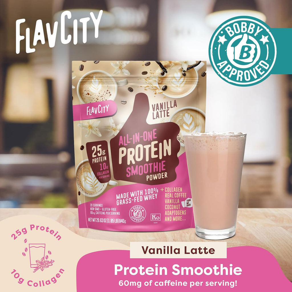 FlavCity Grass Fed Whey Chocolate Protein Powder - Chocolate Peanut Butter - 25g Protein & 10g Collagen - Made with Organic Cocoa & Coconut Milk - Gluten Free & No Added Sugars (20 Servings)