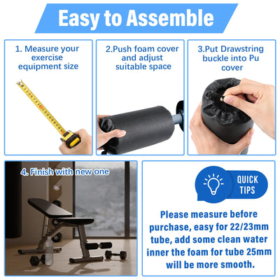 4 Pcs Foam Foot Pads Foam Roller Pad Replacement for Weight Bench Inversion Table and Gym Exercise Equipments(7 x 3.5 x 0.8 Inches)