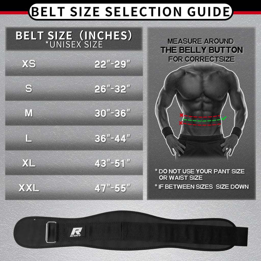 RitFit Weight Lifting Belt - Great for Squats, Lunges, Deadlift, Thrusters - Men and Women - 6 Inch Black/Camouflage