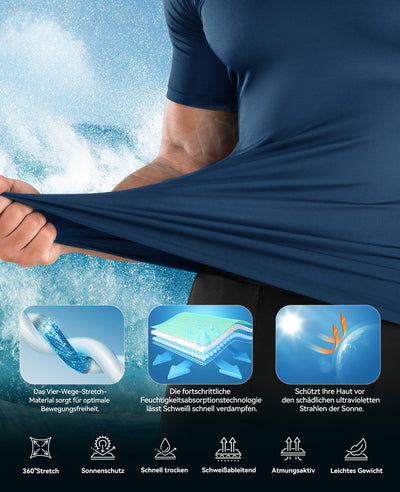 Niksa Men's Compression Shirts 1/2/4 Pack, Workout Gym Shirt Short Sleeve, Moisture Wicking Active Fit Base Layer T-Shirt