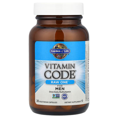 Garden of Life Vitamin Code Raw One for Men, Once Daily Multivitamin, 75 Capsules, One a Day Mens Vitamins Plus Fruit, Veggies & Probiotics for Mens Health, Vegetarian Multivitamins