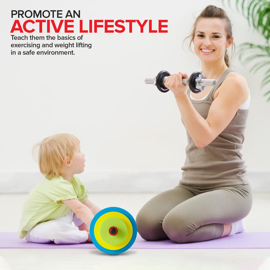 Modern Innovations Kids Weight Set (2 Pack) Toy Dumbbells, Baby Dumbbell Workout Weights, Fun Fitness and Exercise Equipment for Toddlers - Black & Gray…