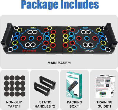 Solid Push Up Board 15 in 1 Home Workout Equipment Multi-Functional Pushup Stands System Fitness Floor Chest Muscle Exercise Professional Equipment Burn Fat Strength Training Arm Men & Women Weights