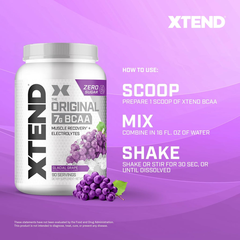 Xtend Original BCAA Powder 7g BCAA and 2.5g L-Glutamine, Sugar Free Post Workout Muscle Recovery Drink with Amino Acids for Men & Women, 30 Servings