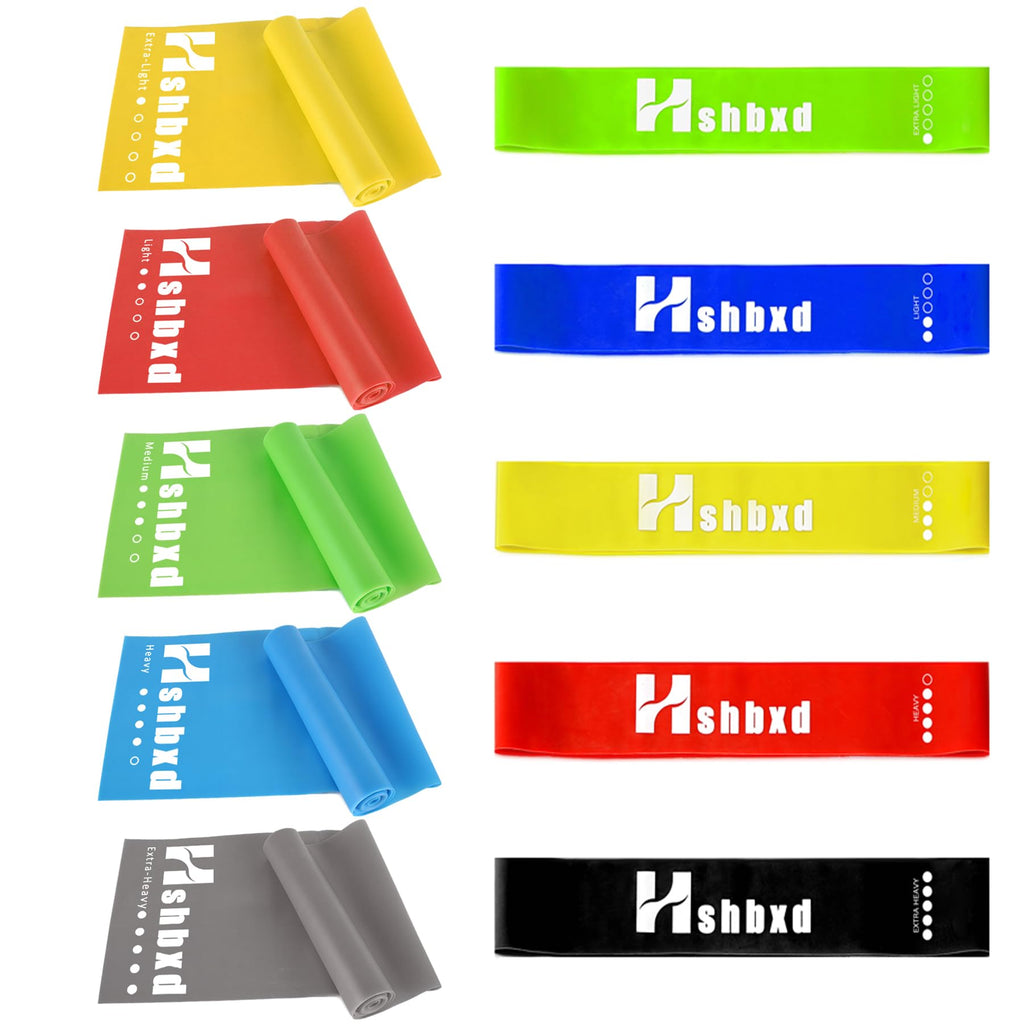 Resistance Bands for Working Out, Physical Therapy Bands, Latex Free Elastic and Exercise Bands Set for Stretching, Suitable for Rehab, Yoga, Pilates, Gym, Home Exercise