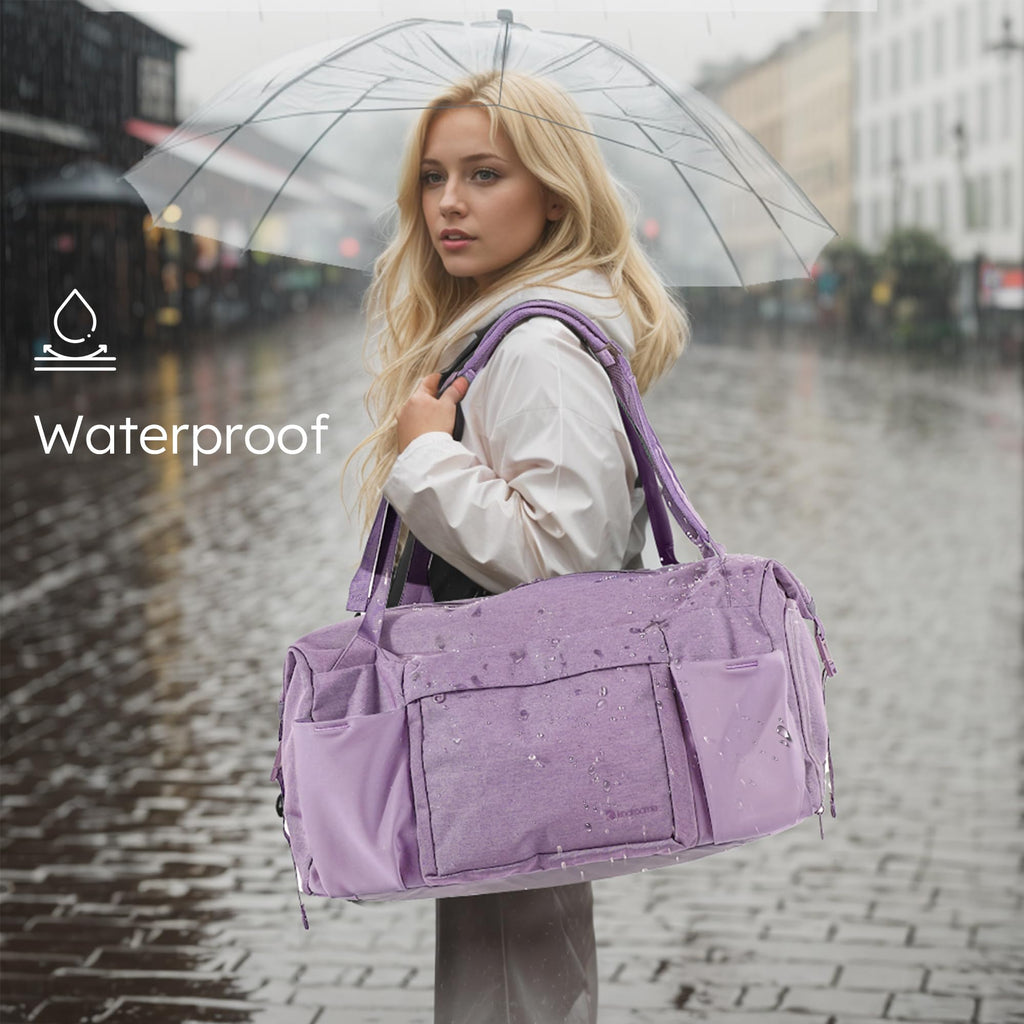 Gym Bag for Men with 2 Upgraded Bottle Holders Convertible Duffle Bag and Gym Backpack Waterproof Sports Bags with Shoes Compartment and Wet Pocket - Black