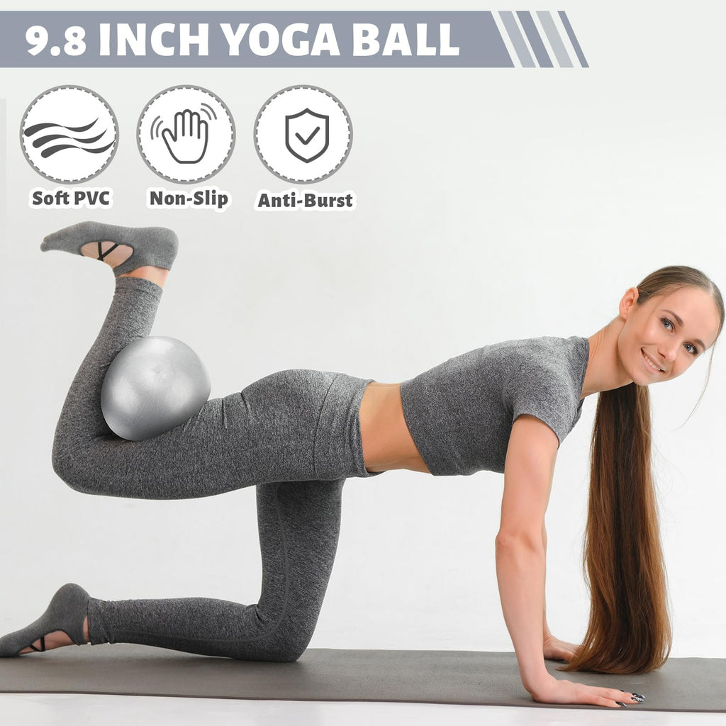 Pilates Ring Circle Set 18 Pcs Exercise Equipment Accessories for Women Workouts Pilates Ball Stretching Strap Magic Circle Yoga Ring Gym Back Bag Resistance Band Anti Slip Socks