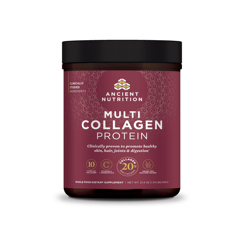 Ancient Nutrition Collagen Powder Protein with Probiotics, Unflavored Multi Collagen Protein with Vitamin C, 45 Servings, Hydrolyzed Collagen Peptides Supports Skin and Nails, Gut Health, 16oz
