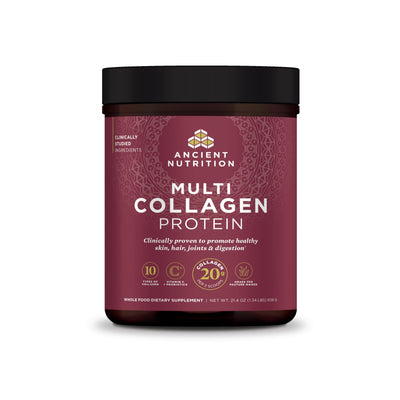 Ancient Nutrition Collagen Powder Protein with Probiotics, Unflavored Multi Collagen Protein with Vitamin C, 45 Servings, Hydrolyzed Collagen Peptides Supports Skin and Nails, Gut Health, 16oz