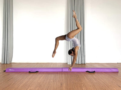 MARFULA Balance Beam - Folding Floor Gymnastics Equipment for Kids, Non Slip Base - 6 FT to 10 FT for Home Gym Use