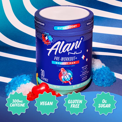 Alani Nu Pre Workout+ Powder Frozen Lemonade, Extra Boost, Sugar Free, 300mg Caffeine, L-Theanine, Beta-Alanine, Citrulline, 30 Servings