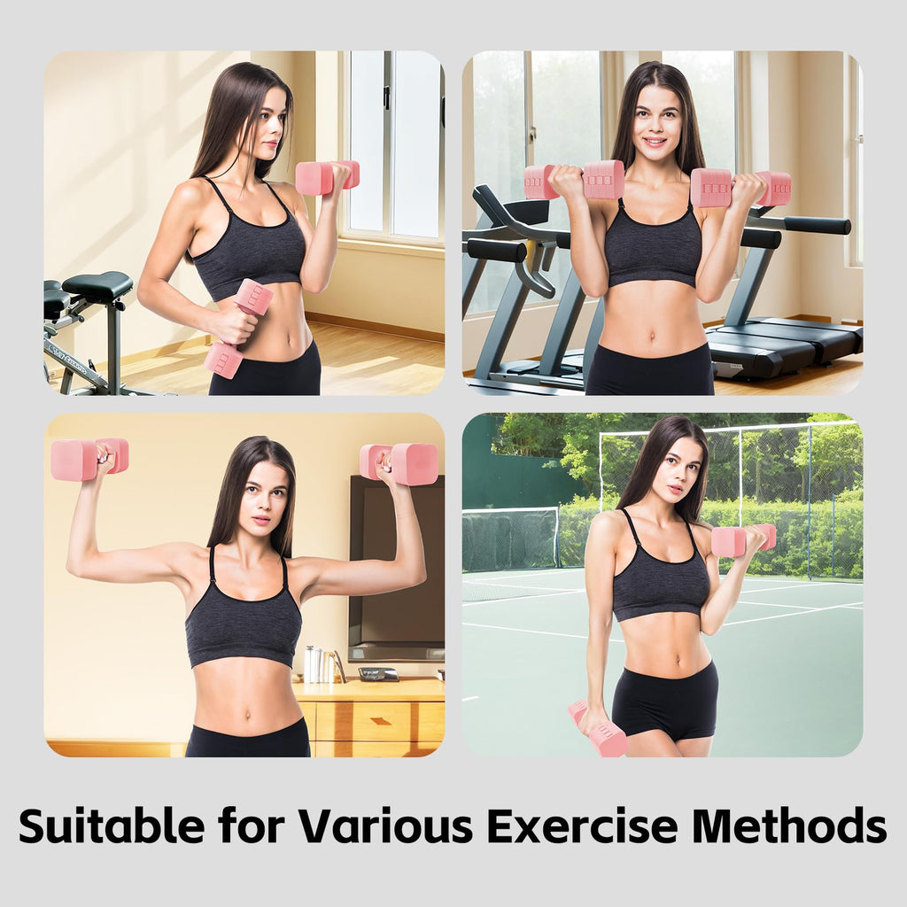 20LBS Adjustable Dumbbell Set, 4 in 1 Free Weights Dumbbells Set for,4lb 6lb 8lb 10lb, with Metal Non Slip Handle，Quick Change，Home Gym Strength Training Equipment for Men and Women