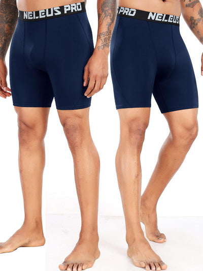 NELEUS 3 or 6 Pack Compression Shorts for Men Spandex Sport Shorts Running Athletic Workout Performance Baselayer Underwear