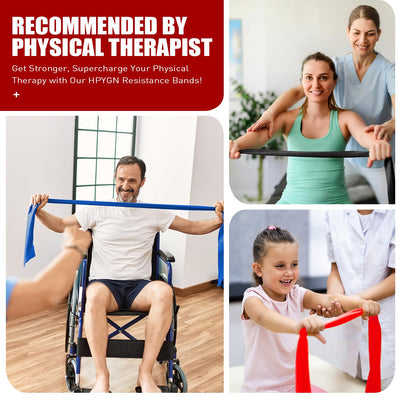 Resistance Bands, Exercise Bands, Physical Therapy Bands for Strength Training, Yoga, Pilates, Stretch Elastic Band with Different Strengths, Workout Bands for Home Gym