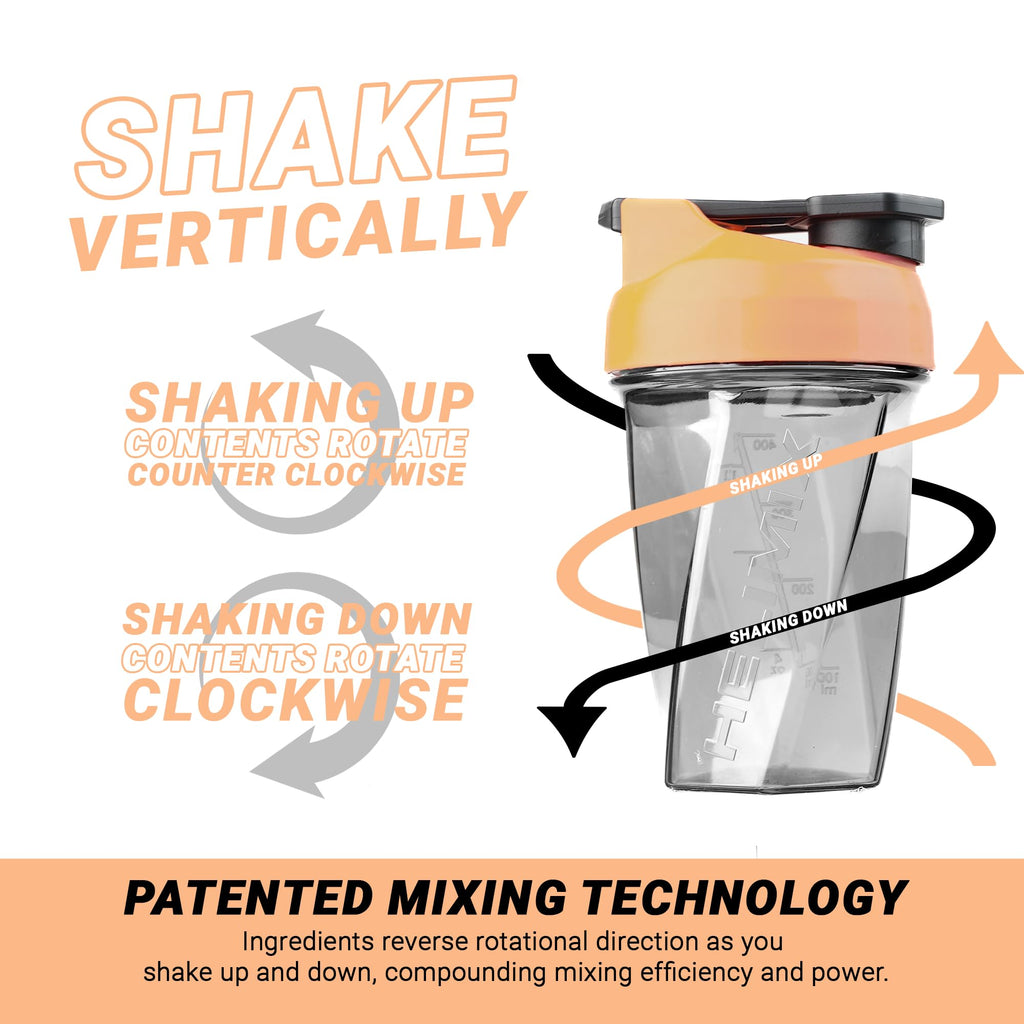 HELIMIX 2.0 Vortex Blender Shaker Bottle Holds upto 28oz | No Blending Ball or Whisk | USA Made | Portable Pre Workout Whey Protein Drink Shaker Cup | Mixes Cocktails Smoothies Shakes | Top Rack Safe