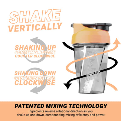 HELIMIX 2.0 Vortex Blender Shaker Bottle Holds upto 28oz | No Blending Ball or Whisk | USA Made | Portable Pre Workout Whey Protein Drink Shaker Cup | Mixes Cocktails Smoothies Shakes | Top Rack Safe