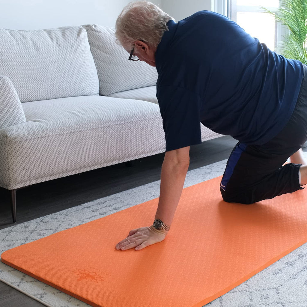 Hatha Yoga 4/5 inch TPE Yoga Mat Fitness & Exercise Mats Large Size 72"L x 32"W Non-Slip Anti-Tear For Women Men