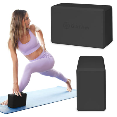 Gaiam Yoga Block - Supportive Latex-Free Eva Foam - Soft Non-Slip Surface with Beveled Edges for Yoga, Pilates, Meditation - Yoga Accessories for Stability, Balance, Deepen Stretches