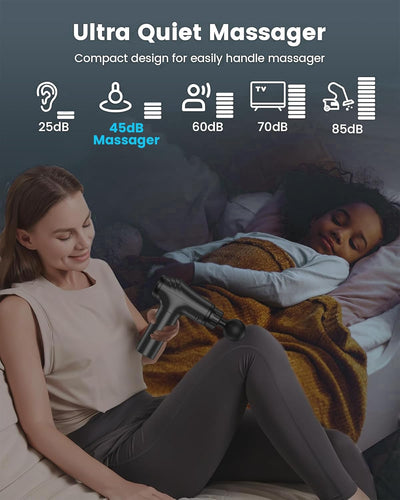 AYURA Massage Gun Deep Tissue, Muscle Massager Gun for Pain Relief, Percussion Massage Gun with 30 Speeds & 6 Heads, Portable Handheld Back Massage Gun for Athlets Men Women