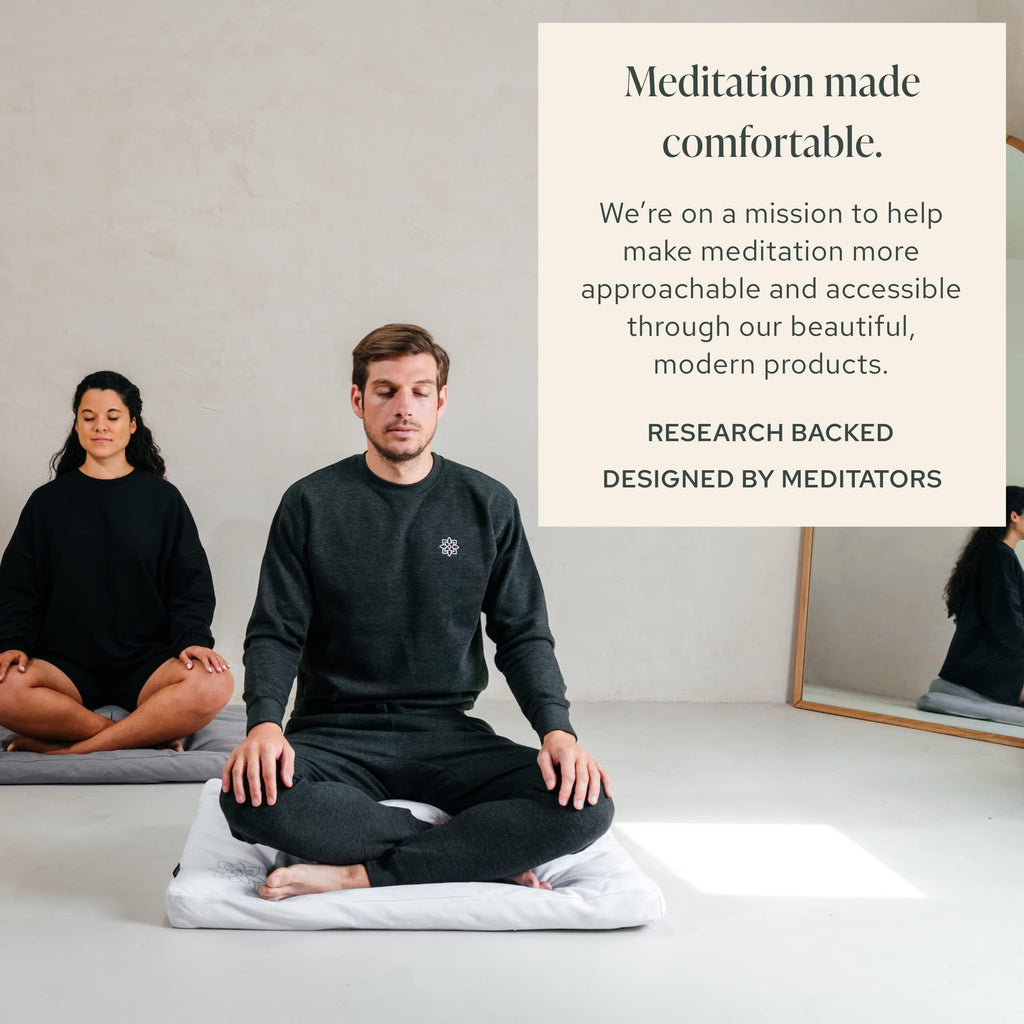 Mindful & Modern Zabuton Meditation Mat - Cotton Filled Yoga and Meditation Pad - Zabuton Meditation Cushion for Kneeling and Sitting Support - Large Rectangular Sitting Floor Pillow for Bench or Zafu