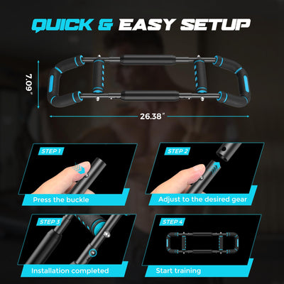 Twister Arm Trainer for Men, Chest Workout Equipment 5-Level Adjustable (40-130lb) with Ergonomic 27° Targets Biceps/Clip/Thigh, Portable Exerciser for Home Gym Travel Fitness