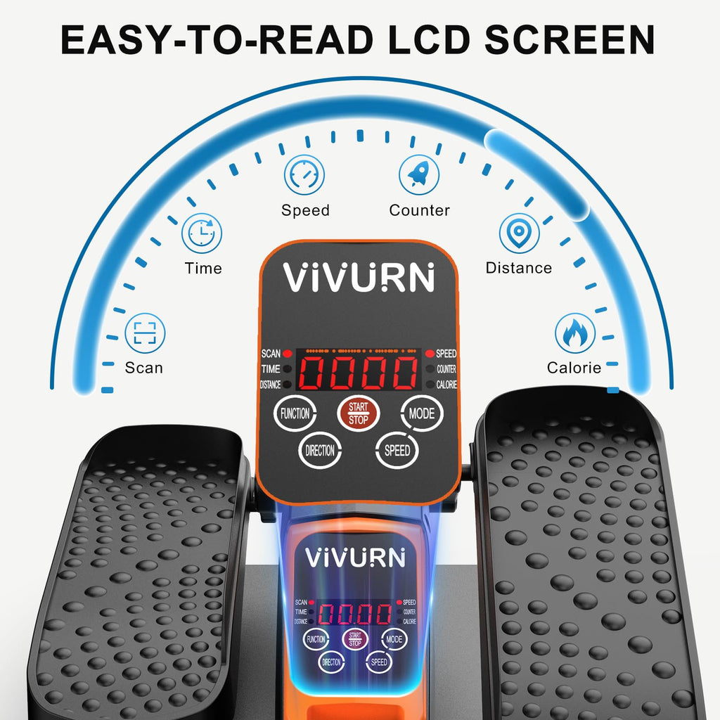 VIVURN-018 Under Desk Elliptical 12 Speed 5 Modes Mini Motorized Leg Exerciser While Sitting for Seniors As Seen on TV with Non-Slip Mat Quiet & Portable Electric Pedal Exerciser for Home and Office
