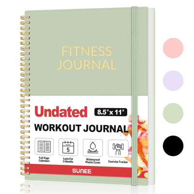 Fitness Journal Workout Planner for Women & Men, A5 (6.4" x 8.3") Workout Journal Log Book Planner Gift for Track Gym Essentials, Home Workouts, Track Progress, Achieve Wellness Goals, Pink