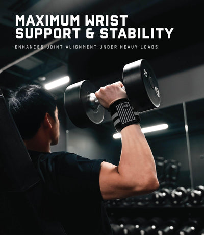 Gymreapers Weightlifting Wrist Wraps (IPF Approved) 18" Professional Quality Wrist Support with Heavy Duty Thumb Loop - Best Wrap for Powerlifting Competition, Strength Training, Bodybuilding