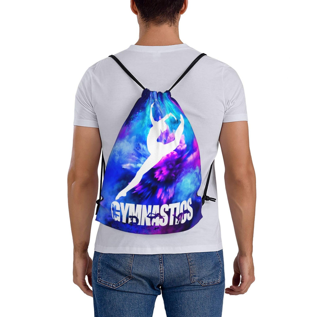 Gymnastics Drawstring Backpack Light Gym String Bag Pink Water Resistant Sackpack Sport Yoga Daypack For Womens Mens