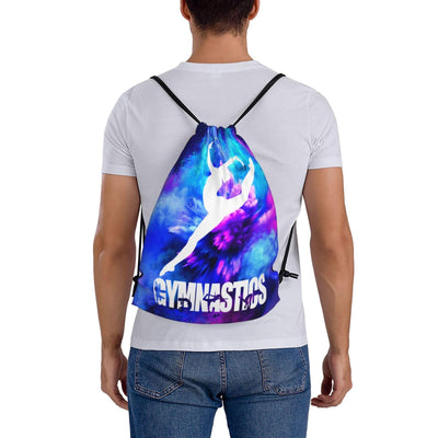 Gymnastics Drawstring Backpack Light Gym String Bag Pink Water Resistant Sackpack Sport Yoga Daypack For Womens Mens