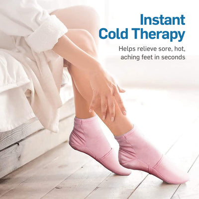 NatraCure Cold Therapy Socks - Reusable Foot Ice Pack - Cooling Socks for Hot Feet, Cold Feet Session for Chemo Socks, Neuropathy Pain Socks, CRPS Relief, Ice Pack for Feet - Size: Small/Medium