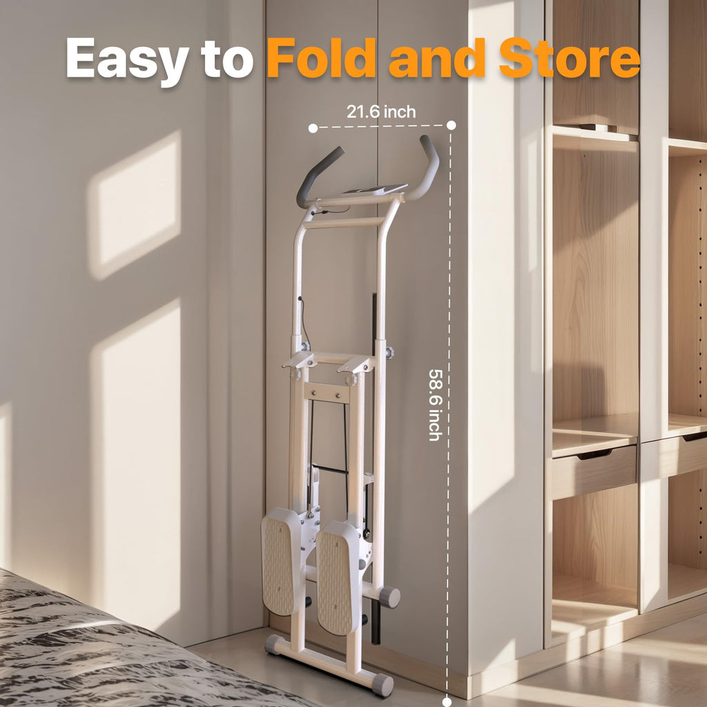 MACYO Stair Stepper for Home Workout - Full-Size Foot Pedals with Tablet Holder, Foldable Stepping Climbers, Easy Assembly, Compact Design for Cardio & Leg Training