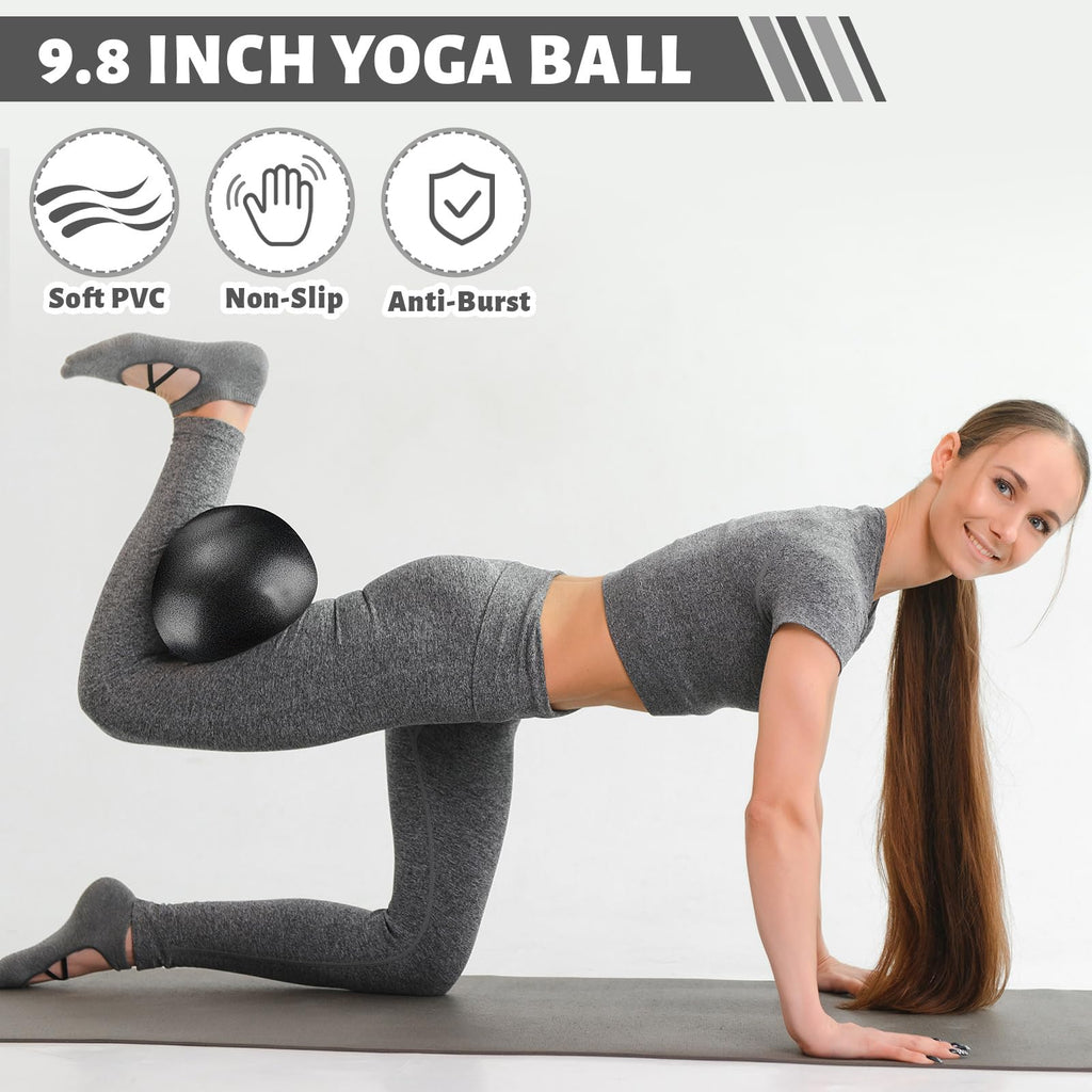 Pilates Ring Circle Set 18 Pcs Exercise Equipment Accessories for Women Workouts Pilates Ball Stretching Strap Magic Circle Yoga Ring Gym Back Bag Resistance Band Anti Slip Socks