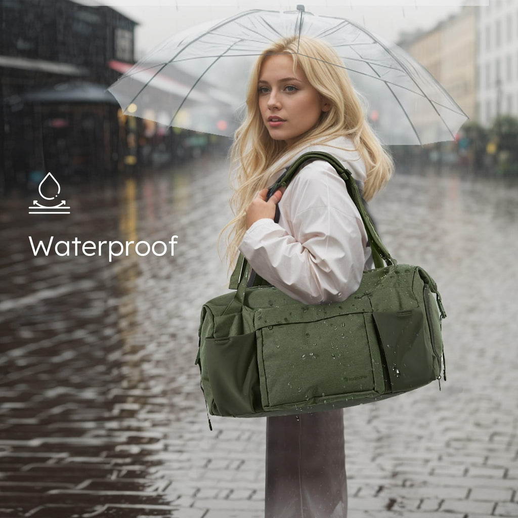 Gym Bag for Men with 2 Upgraded Bottle Holders Convertible Duffle Bag and Gym Backpack Waterproof Sports Bags with Shoes Compartment and Wet Pocket - Black