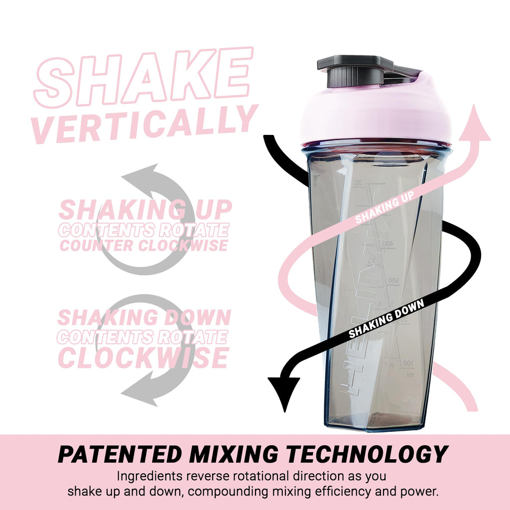 HELIMIX 2.0 Vortex Blender Shaker Bottle Holds upto 28oz | No Blending Ball or Whisk | USA Made | Portable Pre Workout Whey Protein Drink Shaker Cup | Mixes Cocktails Smoothies Shakes | Top Rack Safe