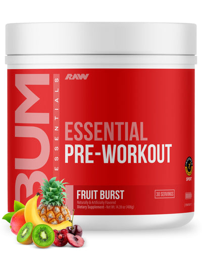 RAW Nutrition - Essential Pre - Chris Bumstead Pre Workout Formula, Sports Nutrition Pre-Workout Powders | Men & Womens Drink, Energy Powder for Working Out (Peach Mango)