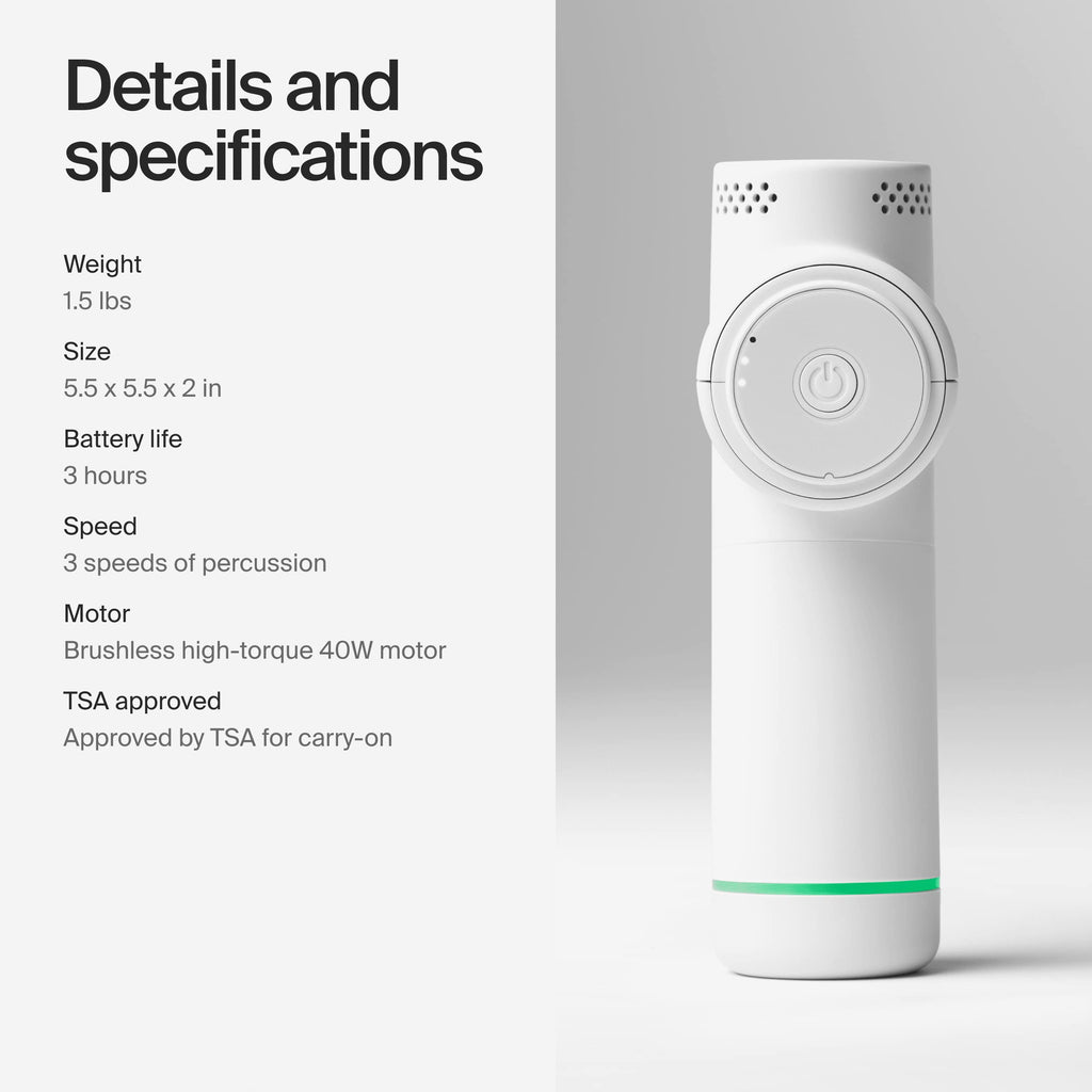 Hyperice Hypervolt Go 2 - Black - Featuring Quiet Glide Technology - Handheld Percussion Massage Gun - 3 Speeds, 2 Interchangeable Heads - Helps Relieve Sore Muscles and Stiffness - FSA-HSA Eligible