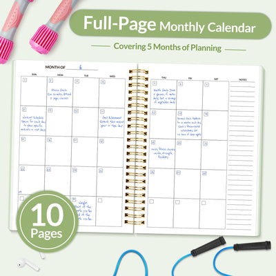 Fitness Journal Workout Planner for Women & Men, A5 (6.4" x 8.3") Workout Journal Log Book Planner Gift for Track Gym Essentials, Home Workouts, Track Progress, Achieve Wellness Goals, Pink