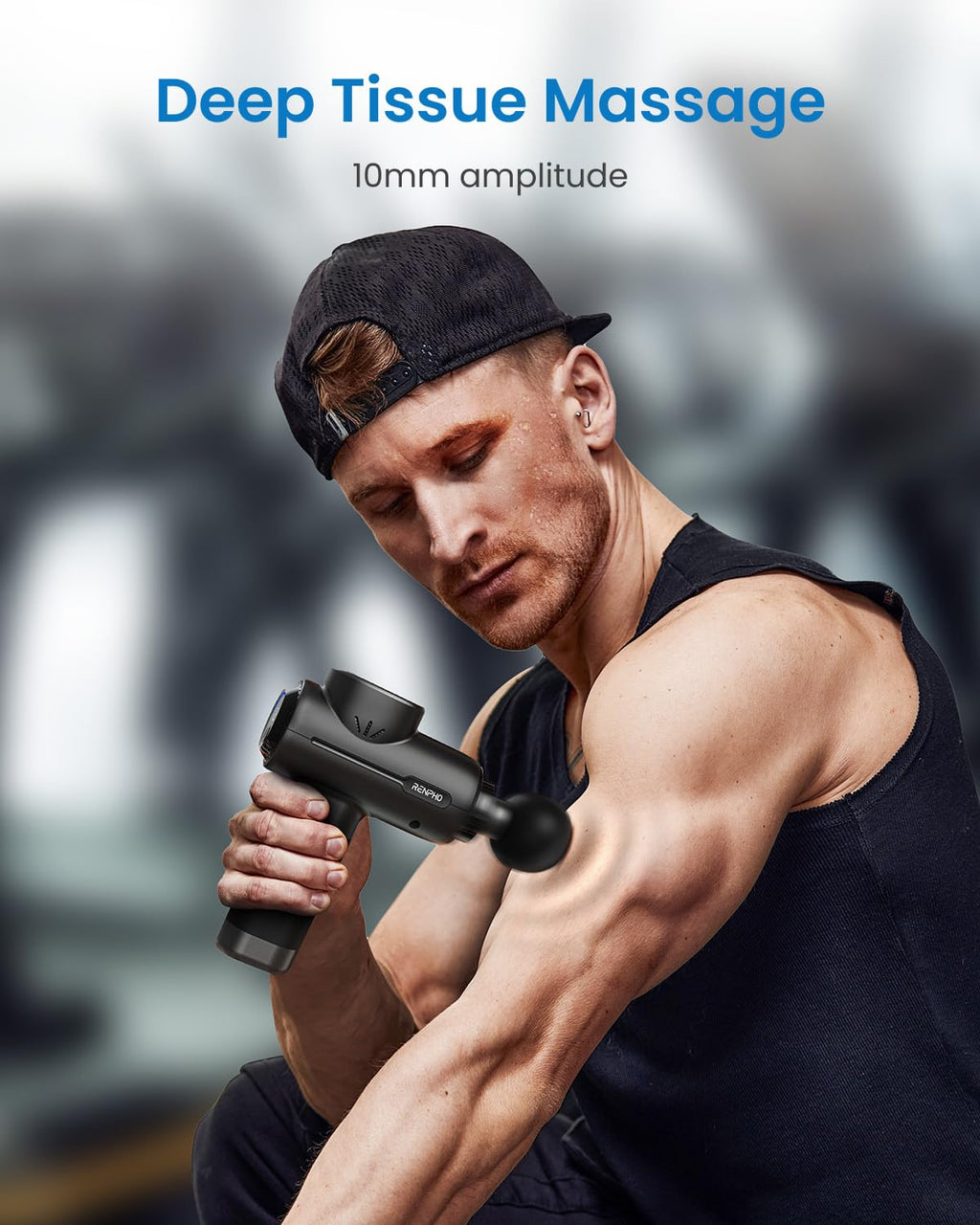 RENPHO Massage Gun Deep Tissue, Christmas Birthday Gifts for Women Men, Portable Percussion Massager for Back and Neck, Handheld Device with Carry Case, Active