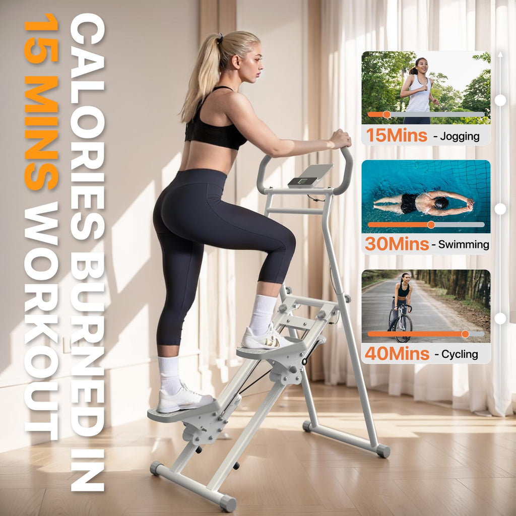 MACYO Stair Stepper for Home Workout - Full-Size Foot Pedals with Tablet Holder, Foldable Stepping Climbers, Easy Assembly, Compact Design for Cardio & Leg Training