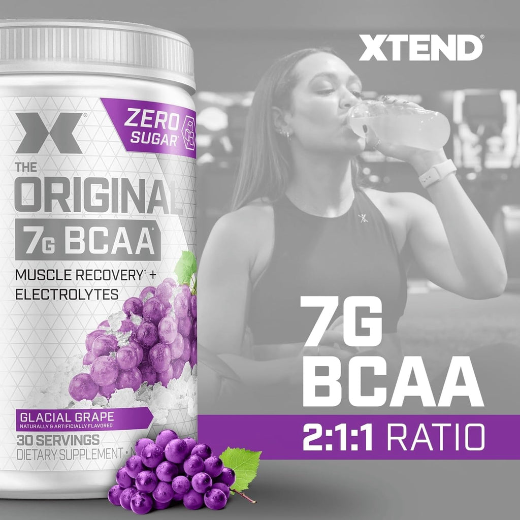 Xtend Original BCAA Powder 7g BCAA and 2.5g L-Glutamine, Sugar Free Post Workout Muscle Recovery Drink with Amino Acids for Men & Women, 30 Servings