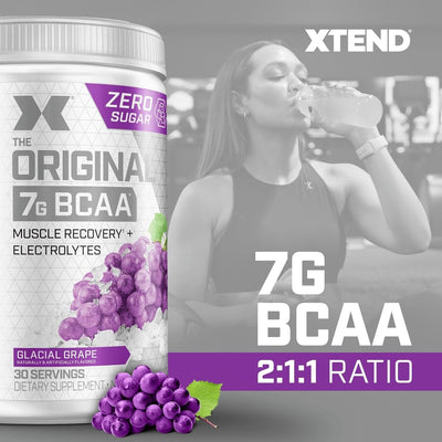 Xtend Original BCAA Powder 7g BCAA and 2.5g L-Glutamine, Sugar Free Post Workout Muscle Recovery Drink with Amino Acids for Men & Women, 30 Servings