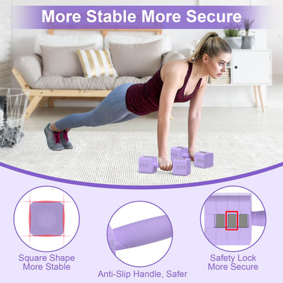 22LBS Adjustable Dumbbells Set, Hand Weights Sets with 5 Levels 3lb, 5lb, 7lb, 9lb, 11lb, Adjustable Weight Dumbbells for Women/Men Home Gym Full Body Workout