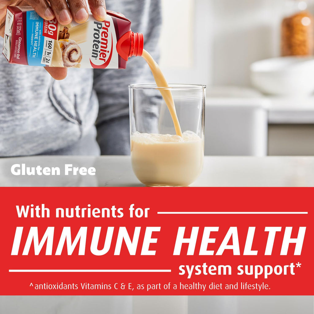 Premier Protein Shake, Vanilla, 30g Protein, 1g Sugar, 24 Vitamins & Minerals to Support Immune Health, 11 fl oz, Pack of 12 (Packaging May Vary)