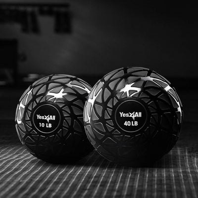 Yes4All Slam Balls, 10-40lb Weighted Ball Weight, Durable PVC Sand Filled Workout Dynamic Slam Ball for Core Strengthen