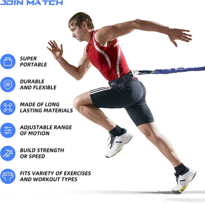 Workout Suspension Resistance Trainer System, Exercise Explosive Force Bounce Physical, Training Resistance Rope Improve Speed，Stamina, Mobility, Strength and Help You Build Muscle.