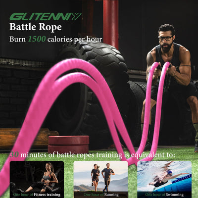 Battle Ropes Black Workout Rope 1 inch Battle Ropes for Home Gym 30ft Exercise Ropes for Working Out Heavy Ropes for Exercise Training Weighted Rope Weighted Workout Rope Battle Rope